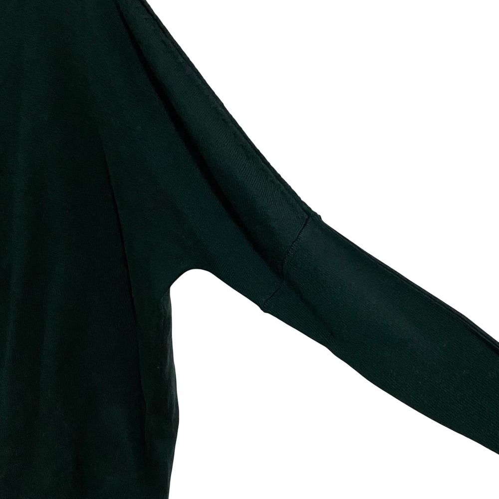 Pure Jill Green V-Neck Sweater Tunic Center Seam Relaxed Knit Pullover Women - Picture 4 of 8